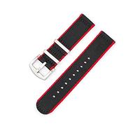 HASGTFM Correa de nylon 18mm 20 mm 22mm 24mm Lanzamiento rápido Barra de primavera Reloj militar Ajuste de reemplazo for Huawei Fit for Samsung(BLACK WHITE,22mm)