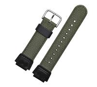 HASGTFM Correa de nylon adecuada for la banda de Casio for el ajuste for SGW-300H 400H 500H MRW-200H AE-1000W AE-1300 AE-1200 W-S200H W-800H W-216H W-735H W-215 AEQ-10W(Army green)