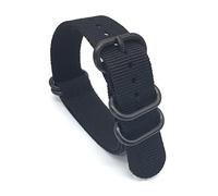 HASGTFM Correa de nylon con un anillo de anillo de buey Hebilla negra Cinco anillo Strap Spot Fashion Nylon Strap(Schwarz,18mm)