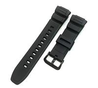 HASGTFM Correa de pulsación de silicona Ajuste for Casio W-S220 HDD-S100 MCW-100 110H AE-2000W 1 Banda de reloj de correa impermeable de 6mm(Black buckle)