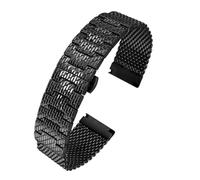 HASGTFM Correa de pulsera de 22 mm y 23 mm for Seiko Fit for Citizen Watchband Fit for Blue Angel AT8020 Fit for Eagle In The Air JY8078 Correa de acero inoxidable Pulsera sólida(Schwarz,23mm)