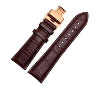 HASGTFM Correa de reloj 23 mm 24 mm 26 mm 28 mm Ancho grande Negro Marrón Correa de reloj de cuero for hombre pulseras(Brown-rosegold,28mm)