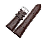 HASGTFM Correa de reloj 23 mm 24 mm 26 mm 28 mm Ancho grande Negro Marrón Correa de reloj de cuero for hombre pulseras(2 Brown-silver,18mm)