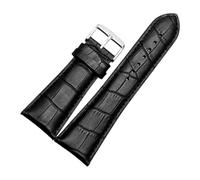 HASGTFM Correa de reloj 23 mm 24 mm 26 mm 28 mm Ancho grande Negro Marrón Correa de reloj de cuero for hombre pulseras(2 Black-silver,21mm)