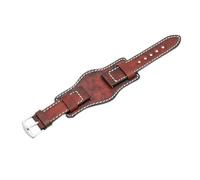 HASGTFM Correa de reloj a mano vintage 20 mm 22 mm 24 mm banda de reloj de cuero con banda con estera for relojes fósiles(Red,20mm)