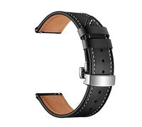 HASGTFM Correa de reloj Active2 de 40mm, correa de cuero de 20mm, pulseras Active 2 de 44mm aptas for Samsung y Galaxy(Black silver,20mm width)