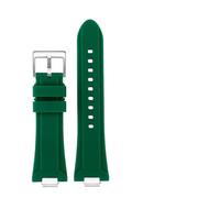 HASGTFM Correa de reloj con interfaz de liberación rápida 1853 apta for TISSOT PRX T137.407 T137.410 correa de reloj de goma de silicona for hombre Super player 26x12mm(Green-steel pin,24-11mm)