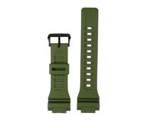 HASGTFM Correa de reloj convexa de 16m y 18mm for hombre casio, AQ-S810W, AEQ-110W, MCW-200, deportiva, transpirable, de lona y nailon, correa de silicona de resina(Silicone army green,For MCW-200)