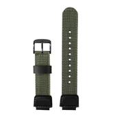 HASGTFM Correa de reloj convexa de 16m y 18mm for hombre casio, AQ-S810W, AEQ-110W, MCW-200, deportiva, transpirable, de lona y nailon, correa de silicona de resina(Army green black pin,For AQ-S810)