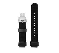 HASGTFM Correa de reloj convexa de 16m y 18mm for hombre casio, AQ-S810W, AEQ-110W, MCW-200, deportiva, transpirable, de lona y nailon, correa de silicona de resina(Black silver Folding,For MCW-200)