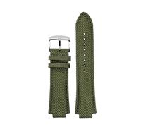 HASGTFM Correa de reloj convexa for hombre, correa de cuero y nailon, EFB-680, ECB-10PB/DP/YD/HR, GST-B400, 26x14mm, 26x12mm, compatible con Casio Edifice(Army green pin,26.12mm)
