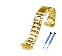 HASGTFM Correa de reloj cuadrada pequeña for Casio 3229 GM5600/B/G, GM-5600 de metal modificado, funda con cadena de acero inoxidable, accesorios for hombre(Golden case strap)