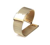 HASGTFM Correa de reloj de 12mm, 14mm, 16mm, 18mm, 20mm, 22mm, 24mm, correa de reloj de Metal de acero inoxidable Universal, pulsera negra, oro rosa(Gold,16mm)