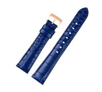 HASGTFM Correa de reloj de 17MM, color rosa, apta for Swarovski 5547642 5452498 5452501, correa de reloj verde, azul, fantasma de agua, pulsera de cuero Premium for mujer(Blue-rose gold)