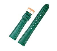 HASGTFM Correa de reloj de 17MM, color rosa, apta for Swarovski 5547642 5452498 5452501, correa de reloj verde, azul, fantasma de agua, pulsera de cuero Premium for mujer(Green-rose gold)