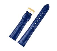 HASGTFM Correa de reloj de 17MM, color rosa, apta for Swarovski 5547642 5452498 5452501, correa de reloj verde, azul, fantasma de agua, pulsera de cuero Premium for mujer(Blue-gold)