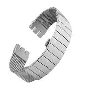 HASGTFM Correa de reloj de 19mm, 20mm y 21mm apta for reloj Swatch, hebilla plegable de acero inoxidable fino, correa de malla metálica YCS443G, correa de muñeca for hombre(Silver,19mm)