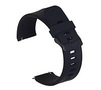 HASGTFM Correa de reloj de 20 mm 22 mm de 24 mm Banda de reloj universal Link de goma de silicona Correa de pulsera Luz suave for el engranaje S3 Fit For Huawei(BLACK BLACK,22mm)