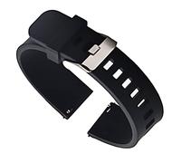 HASGTFM Correa de reloj de 20 mm 22 mm de 24 mm Banda de reloj universal Link de goma de silicona Correa de pulsera Luz suave for el engranaje S3 Fit For Huawei(Black silver,22mm)