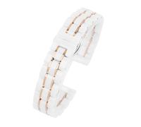 HASGTFM Correa de reloj de 20 mm for Omega Black Fit for Rossini Fit for pulsera universal Armani Correa de reloj de cerámica de liberación rápida Pulsera for hombres y mujeres(4-white-rose gold)