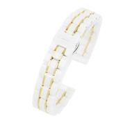 HASGTFM Correa de reloj de 20 mm for Omega Black Fit for Rossini Fit for pulsera universal Armani Correa de reloj de cerámica de liberación rápida Pulsera for hombres y mujeres(4-white-gold)