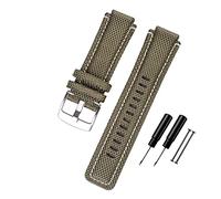 HASGTFM Correa de reloj de 24 * 16 mm apto for Timex T2N720 T2N721 TW2T76500 6300 6400 Serie de nylon+ pulsera de reloj de reemplazo de cuero for hombres mujeres(Army-silver buckle)