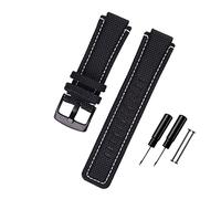 HASGTFM Correa de reloj de 24 * 16 mm apto for Timex T2N720 T2N721 TW2T76500 6300 6400 Serie de nylon+ pulsera de reloj de reemplazo de cuero for hombres mujeres(Black-black buckle)