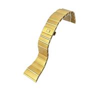 HASGTFM Correa de reloj de acero inoxidable 316L, 15mm, 17mm, 18mm, 23mm, 25mm, compatible for Omega CONSTELLATION, accesorios de correa de reloj de Metal doble(Golden,17mm-6.5mm)