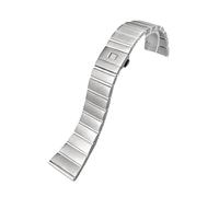 HASGTFM Correa de reloj de acero inoxidable 316L, 15mm, 17mm, 18mm, 23mm, 25mm, compatible for Omega CONSTELLATION, accesorios de correa de reloj de Metal doble(Silver,25mm-10mm)
