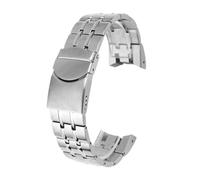 HASGTFM Correa de reloj de acero inoxidable sólido de 21mm apta for correa de reloj Swatch for hombre YRS403 412 402 pulsera de Metal de extremo curvado correa de reloj cóncava de arco