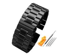 HASGTFM Correa de reloj de acero inoxidable sólido de 24 mm, 26 mm, 28 mm, apta for Diesel Seven Friday, apta for correa de reloj Panerai, correa de acero de gran tamaño, pulsera for hombre(B-black,28
