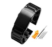 HASGTFM Correa de reloj de acero inoxidable sólido de 24 mm, 26 mm, 28 mm, apta for Diesel Seven Friday, apta for correa de reloj Panerai, correa de acero de gran tamaño, pulsera for hombre(A-Black,28