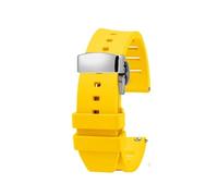 HASGTFM Correa de reloj de caucho flúor 20 mm 22 mm apta for pulsera Breitling Adaptación de correa de reloj de liberación rápida apta for cada marca de relojes de buceo(Yellow silver buckle,22mm)