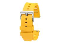HASGTFM Correa de reloj de caucho flúor de liberación rápida for Breit-ling Fit for Mido Fit for Seiko Fit for Helmsman Series Correa de pulsera impermeable de silicona deportiva de 20 mm(Yellow-silve