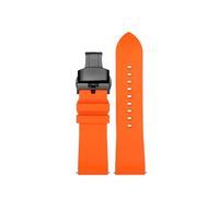 HASGTFM Correa de reloj de caucho flúor de primera calidad, pulsera de 20mm, 22mm y 24mm, correa de reloj de liberación rápida apta for cada marca de relojes de buceo(Orange black buckle,24mm)