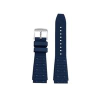 HASGTFM Correa de reloj de caucho fluorado suave de 22 mm y 24 mm apta for correa Breitling apta for sincronización mecánica apta for Avengers apta for correa de reloj Super Ocean(Blue silver pin,24mm