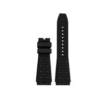 HASGTFM Correa de reloj de caucho fluorado suave de 22 mm y 24 mm apta for correa Breitling apta for sincronización mecánica apta for Avengers apta for correa de reloj Super Ocean(Black no buckle,24mm