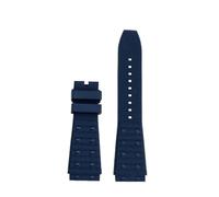 HASGTFM Correa de reloj de caucho fluorado suave de 22 mm y 24 mm apta for correa Breitling apta for sincronización mecánica apta for Avengers apta for correa de reloj Super Ocean(Blue no buckle,24mm)