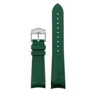 HASGTFM Correa De Reloj De Caucho Natural for Extremo Curvo For Hombre, 22 Mm, Apta For Fit Tudor Black Bay 1958, 41 Mm, Apta For GMT Pelagos Pin, Hebilla Plegable, Correa De Reloj De Silicona(Green-s