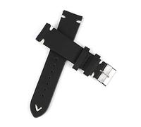 HASGTFM Correa de reloj de cuero 18 mm 20 mm 22mm 24mm de pulsera de las pulseras Hecho a mano costuras de la banda de reemplazo de la banda de reloj(Black-white line,22mm)