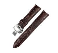 HASGTFM Correa de reloj de cuero 19 mm 20 mm 21 mm 22 mm Apto for Omega Apto for Tissot Apto for Longines Apto for Tudor Apto for CITIZEN Patrón Correa de reloj negra y marrón(Brown Style 2,21MM_GOLD