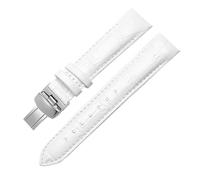 HASGTFM Correa de reloj de cuero apta for Tissot 1853 Couturier T035 mujeres T035210 T035207a imagen genial accesorios de correa de reloj brillante 18mm(White-Steel)