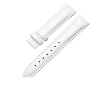 HASGTFM Correa de reloj de cuero brillante for mujer Tissot 1853 T035 T035210a T035207a, accesorios de reloj impermeables, pulsera de 18mm(White-no clasp)