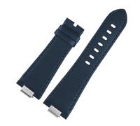 HASGTFM Correa de reloj de cuero con extremo convexo 1853, apta for la serie Tissot PRX, correa T137.407 T137.410, pulsera for hombre, pulsera con correa for muñeca, 26x12mm(B blue no clasp)