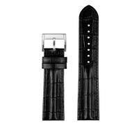 HASGTFM Correa de reloj de cuero de 20mm y 22mm for remaches for hombre, pulsera de repuesto apta for Hamilton Khaki, apta for aviación H70605731/H32705521(Black-silver,20mm)