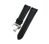 HASGTFM Correa de reloj de cuero de 22mm, 23mm y 24mm apta for Tissot 1853 Couturier T035 T035627 T035410, herramientas for correa de reloj en negro y marrón(Black Orange-Silver,22mm)