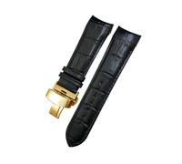 HASGTFM Correa de reloj de cuero de 22mm, 23mm y 24mm apta for Tissot 1853 Couturier T035 T035627 T035410, herramientas for correa de reloj en negro y marrón(Black-Gold,22mm)
