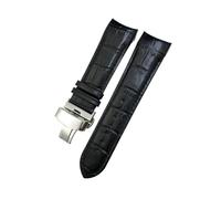 HASGTFM Correa de reloj de cuero de 22mm, 23mm y 24mm apta for Tissot 1853 Couturier T035 T035627 T035410, herramientas for correa de reloj en negro y marrón(Black-Silver,22mm)