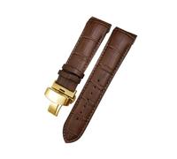 HASGTFM Correa de reloj de cuero de 22mm, 23mm y 24mm apta for Tissot 1853 Couturier T035 T035627 T035410, herramientas for correa de reloj en negro y marrón(Brown-Gold,22mm)