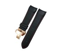 HASGTFM Correa de reloj de cuero de 22mm, 23mm y 24mm apta for Tissot 1853 Couturier T035 T035627 T035410, herramientas for correa de reloj en negro y marrón(Black Red-Rose,24mm)